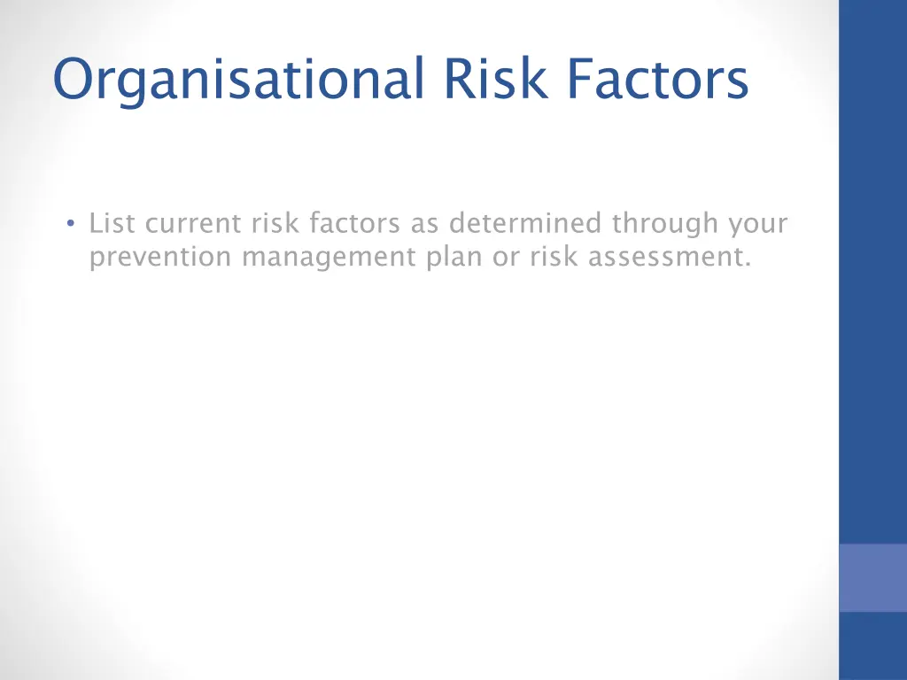 organisational risk factors