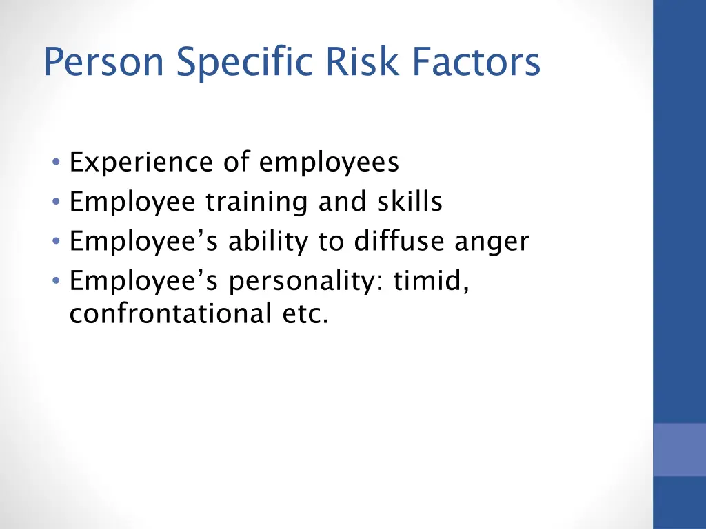 person specific risk factors