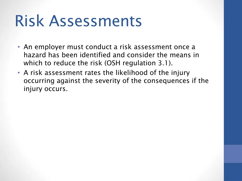 risk assessments