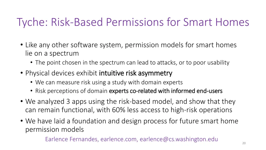 tyche risk based permissions for smart homes