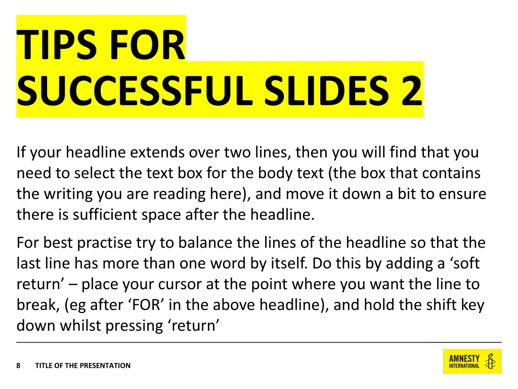 tips for successful slides 2