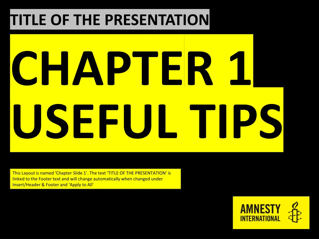 title of the presentation chapter 1 useful tips