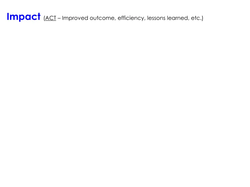 impact act improved outcome efficiency lessons