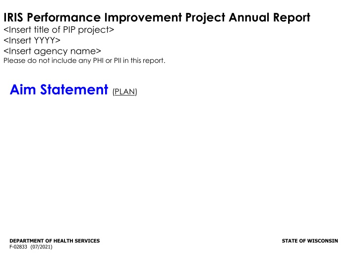 iris performance improvement project annual