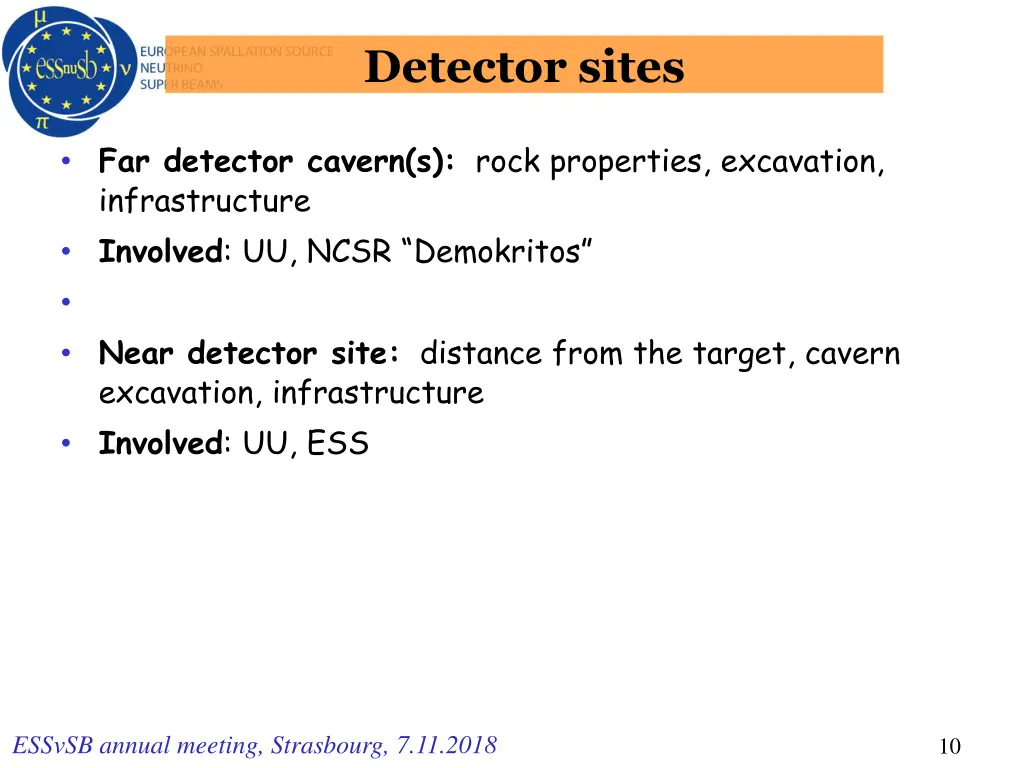 detector sites