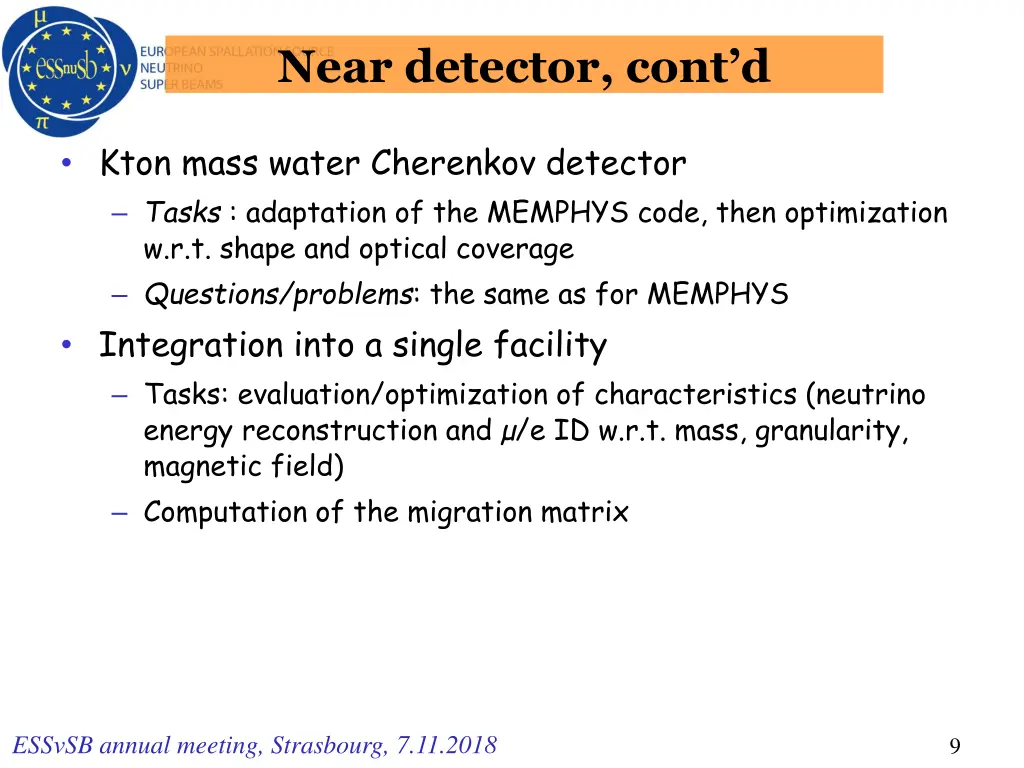 near detector cont d