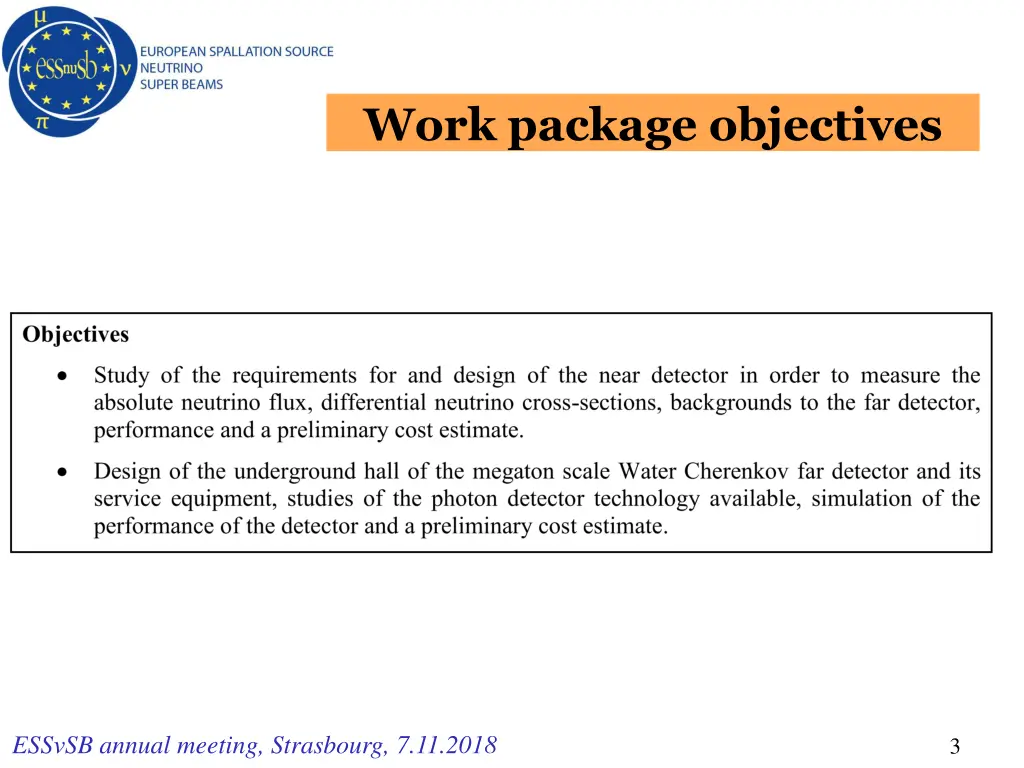 work package objectives