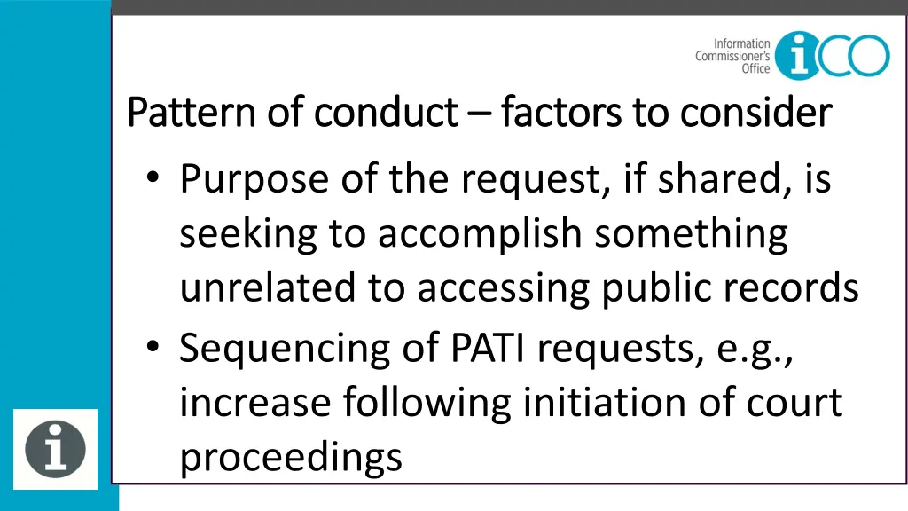 pattern of conduct pattern of conduct factors 1