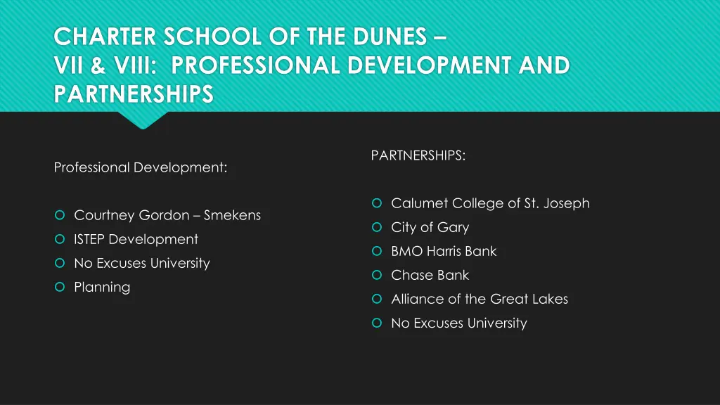 charter school of the dunes vii viii professional