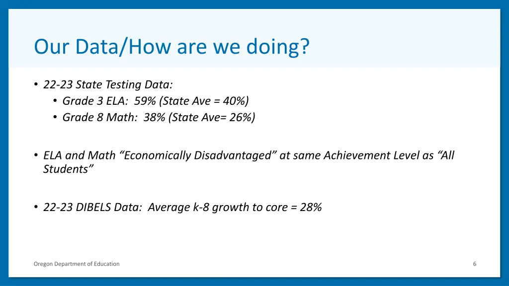 our data how are we doing