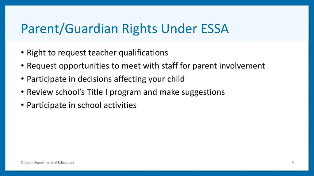 parent guardian rights under essa