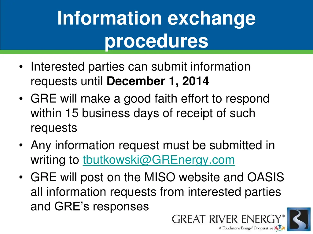 information exchange procedures