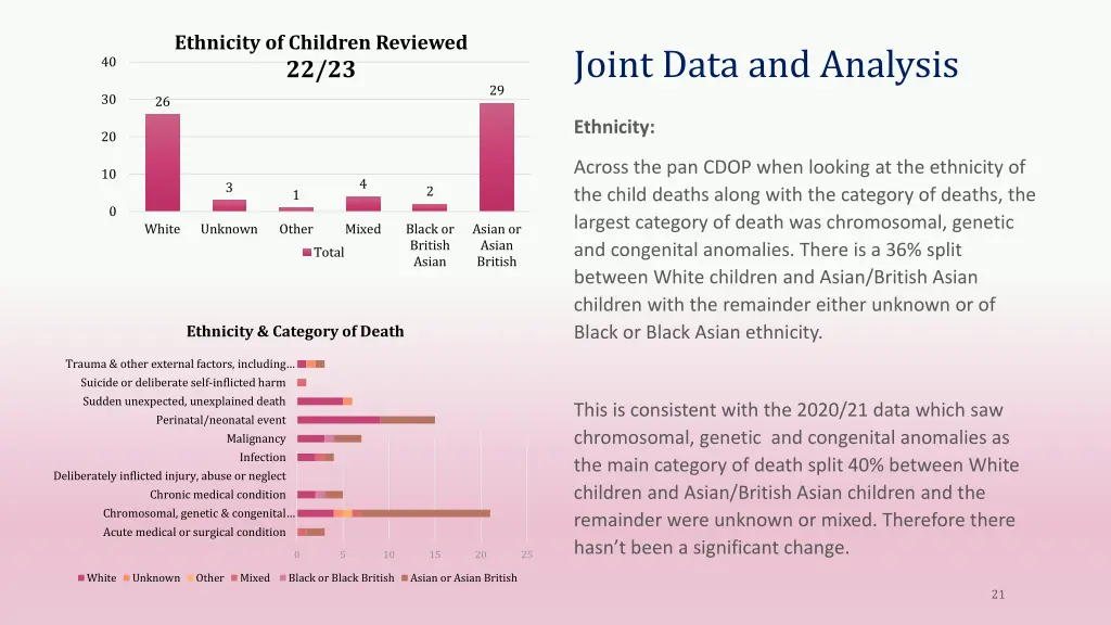 ethnicity of children reviewed 22 23