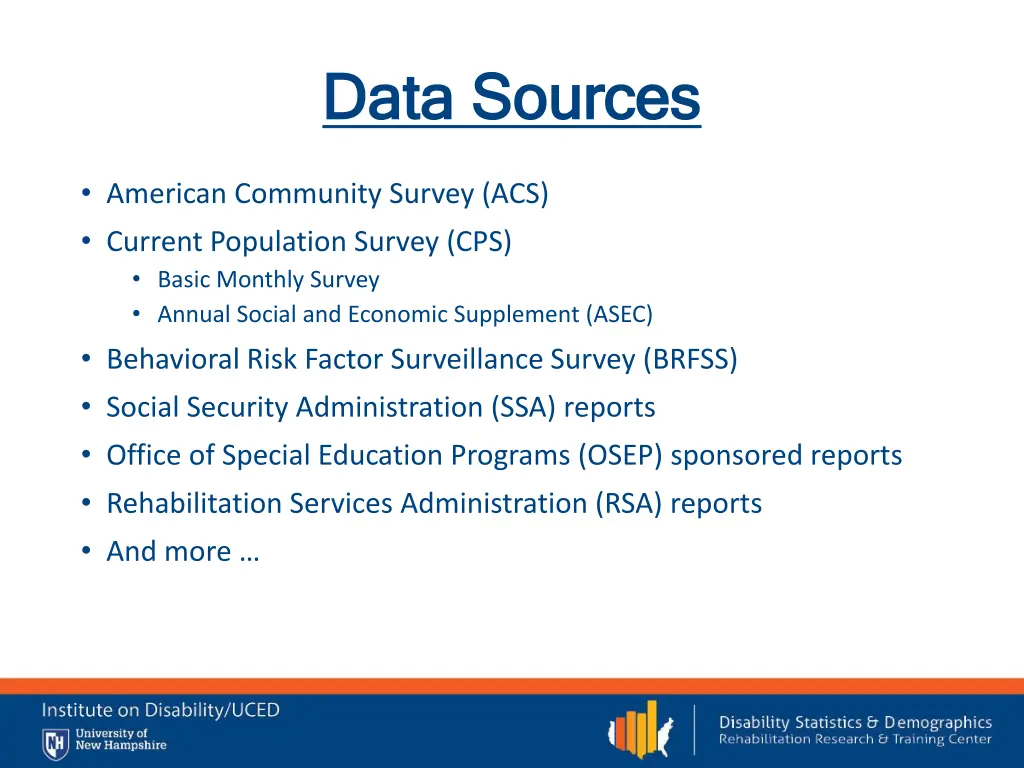 data sources data sources