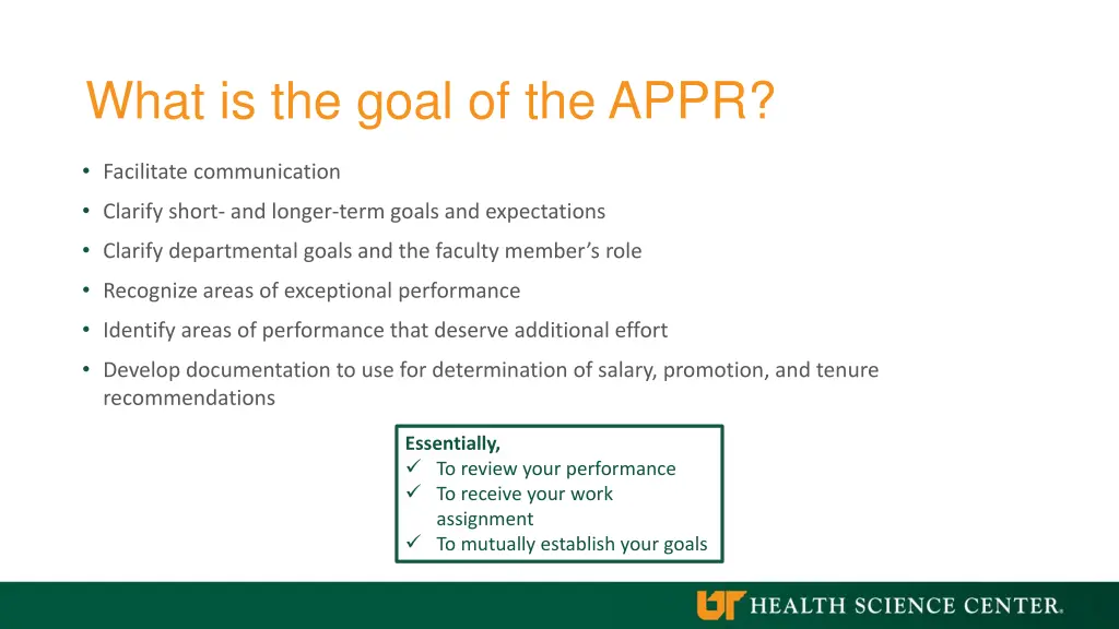 what is the goal of the appr