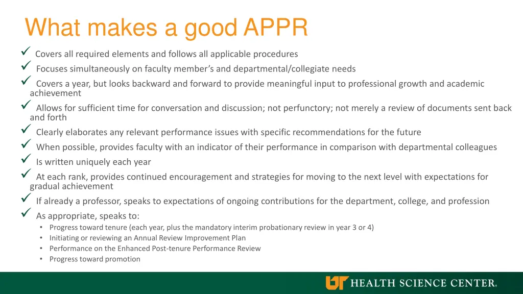 what makes a good appr covers all required