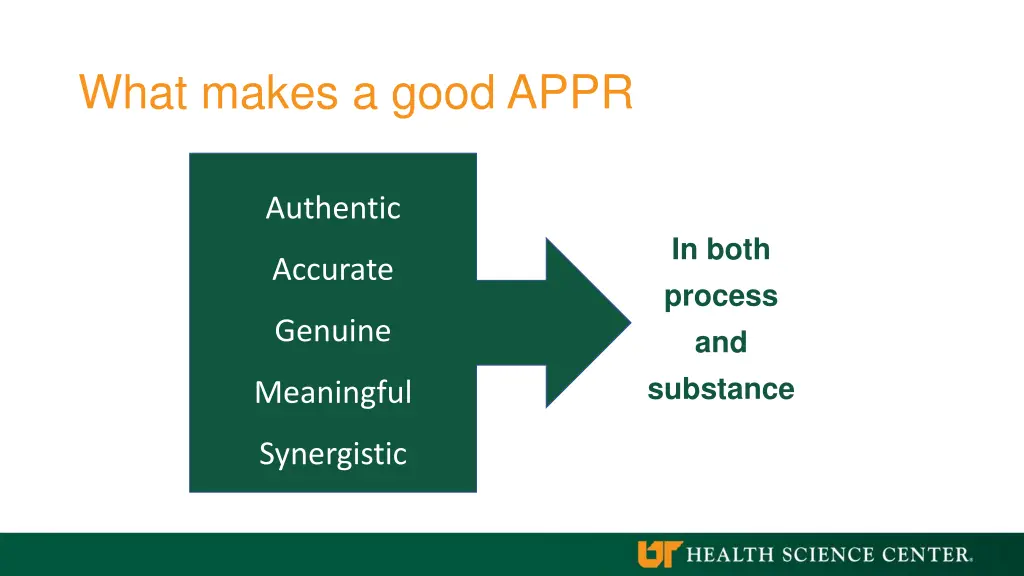 what makes a good appr