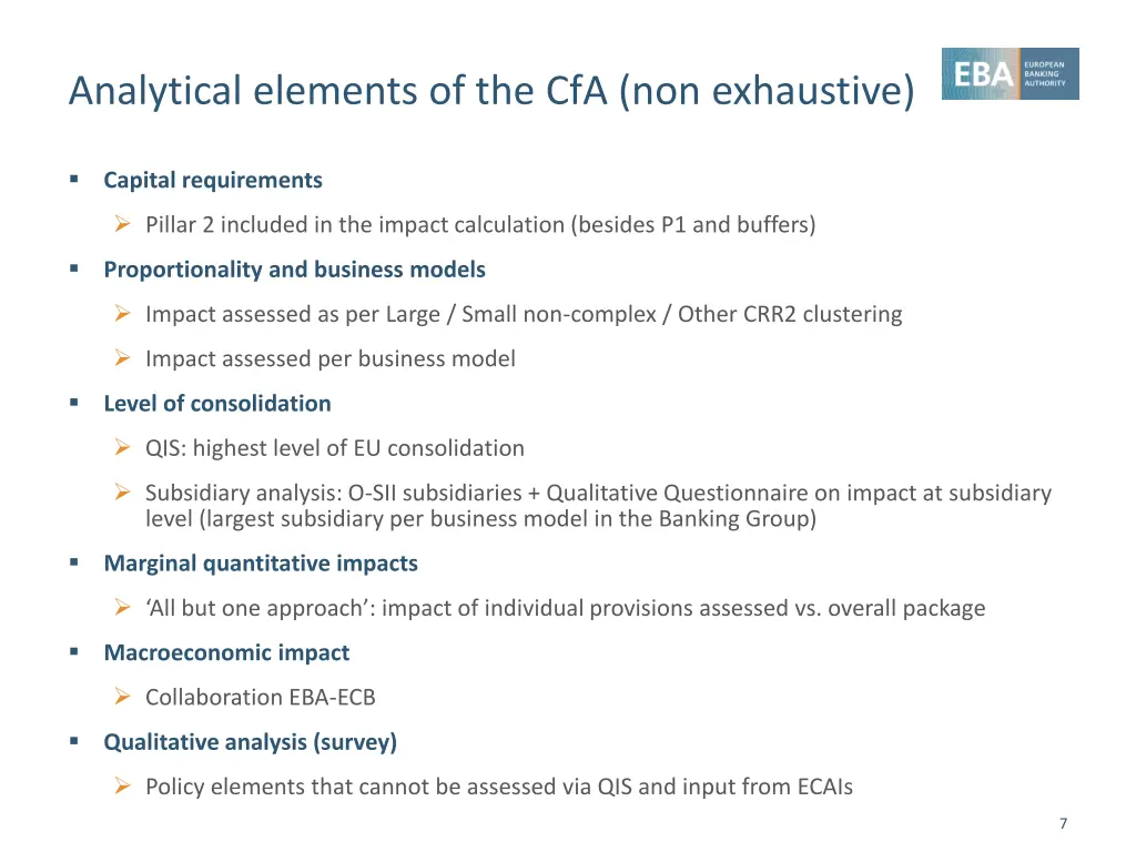 analytical elements of the cfa non exhaustive