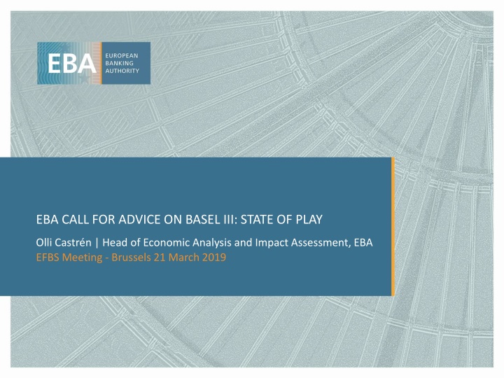 eba call for advice on basel iii state of play