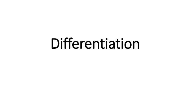 differentiation differentiation