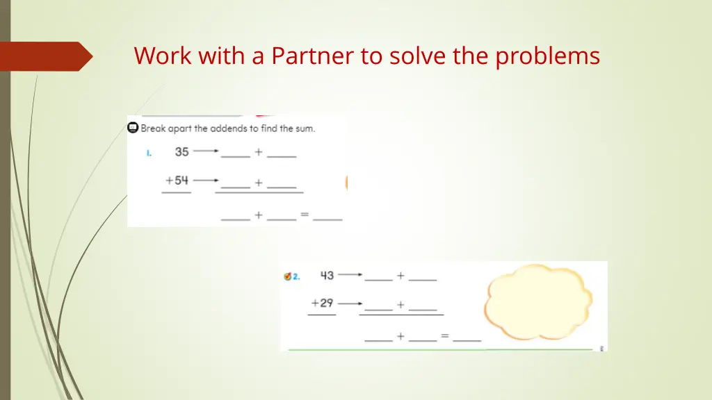 work with a partner to solve the problems