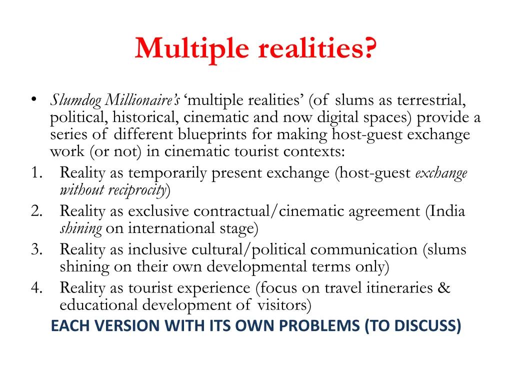 multiple realities