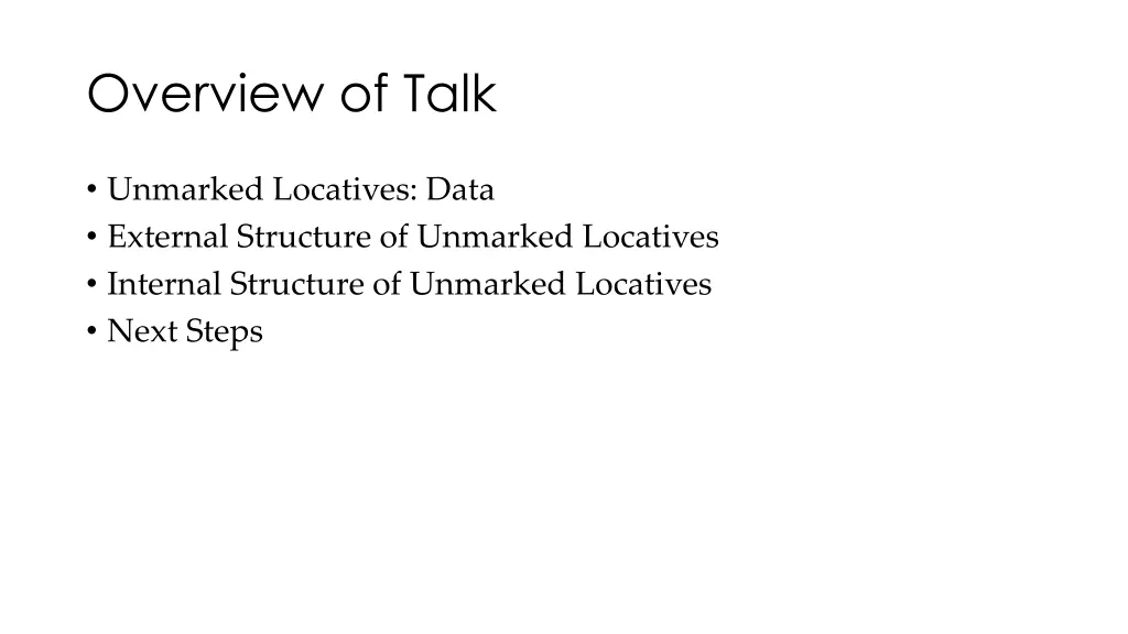 overview of talk