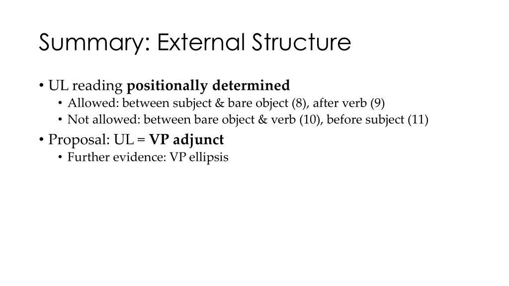 summary external structure