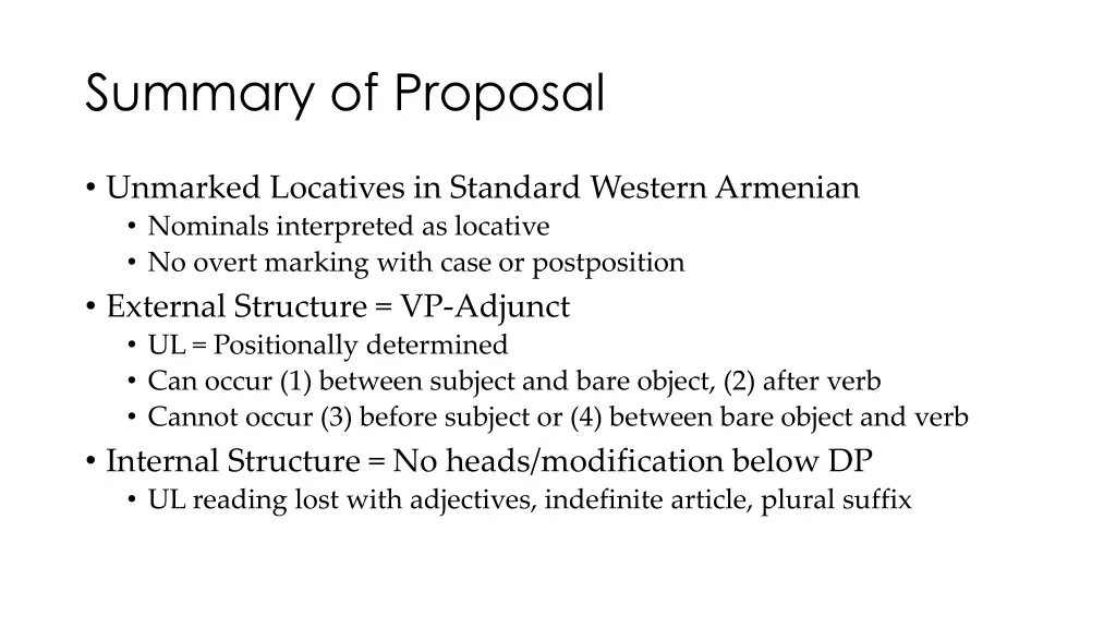 summary of proposal