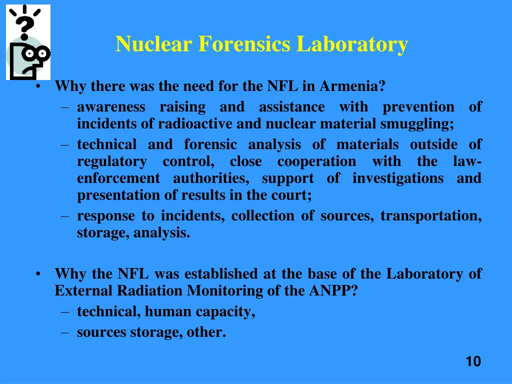 nuclear forensics laboratory