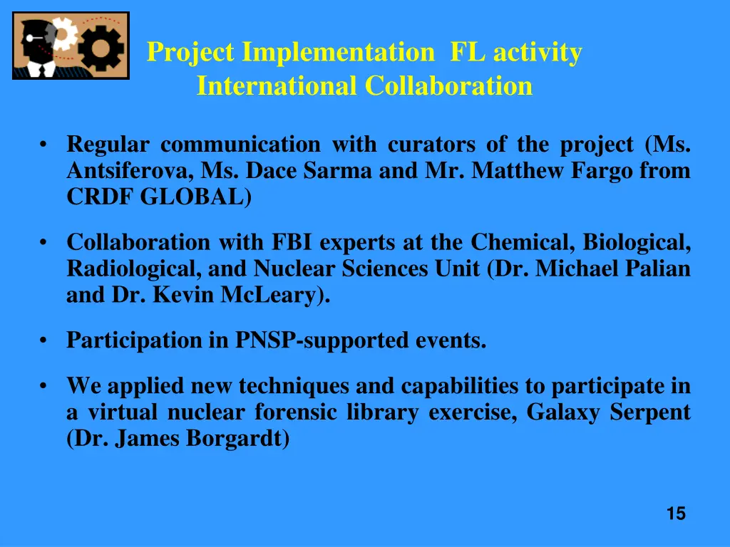 project implementation fl activity international