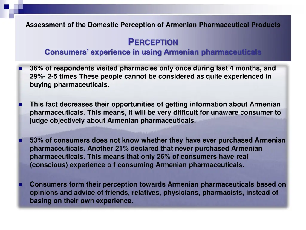 assessment of the domestic perception of armenian 26