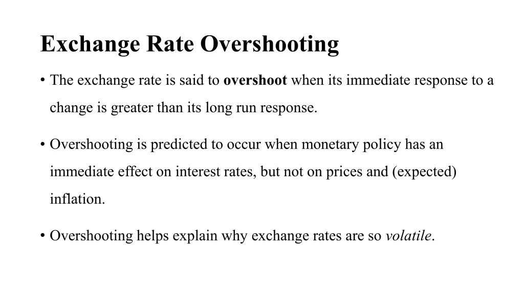 exchange rate overshooting