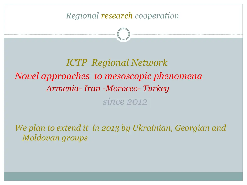 regional research cooperation