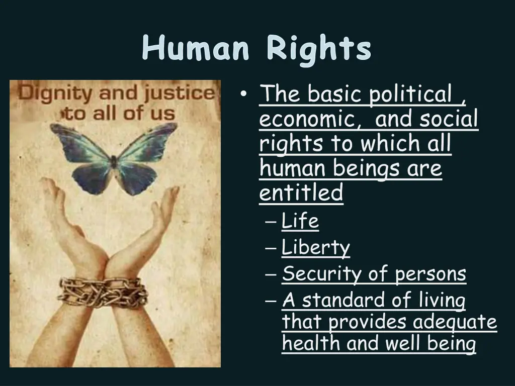 human rights the basic political economic