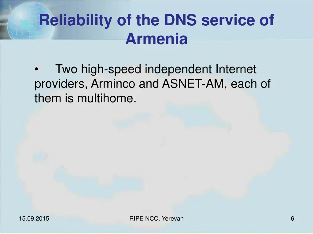 reliability of the dns service of armenia