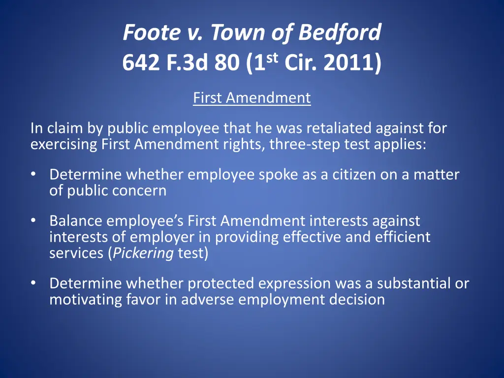 foote v town of bedford 642 f 3d 80 1 st cir 2011