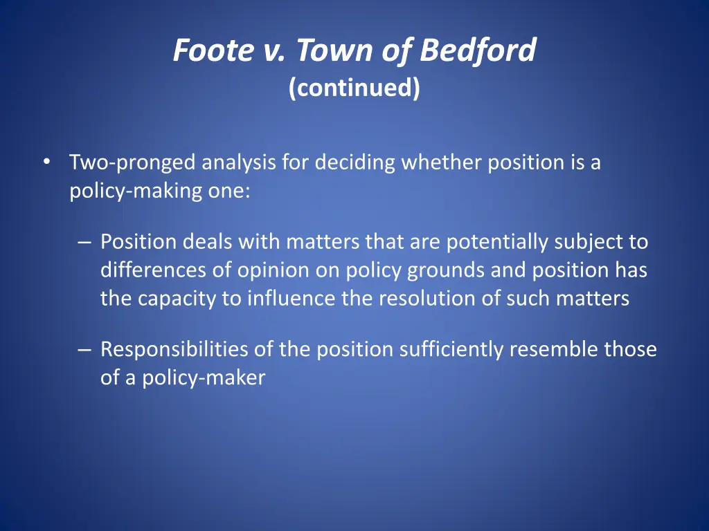 foote v town of bedford continued 1