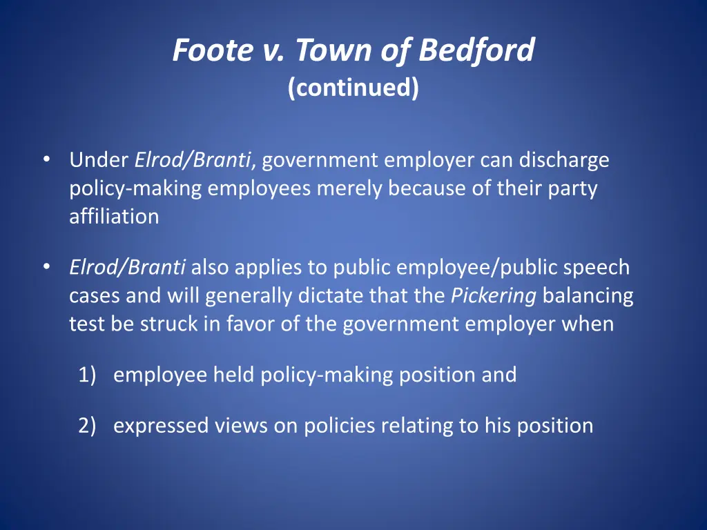 foote v town of bedford continued