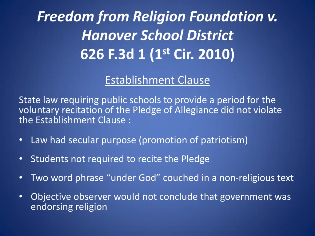 freedom from religion foundation v hanover school