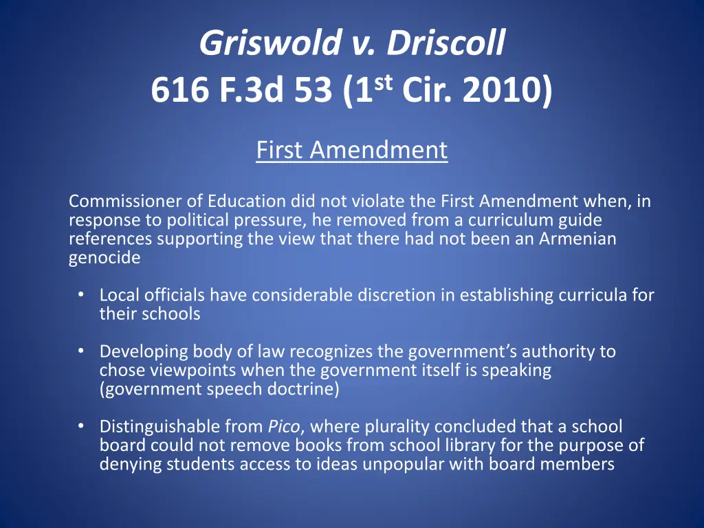 griswold v driscoll 616 f 3d 53 1 st cir 2010