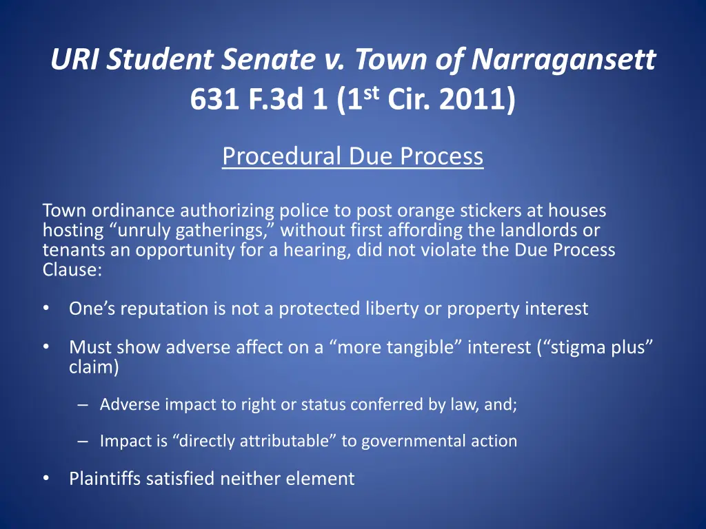 uri student senate v town of narragansett