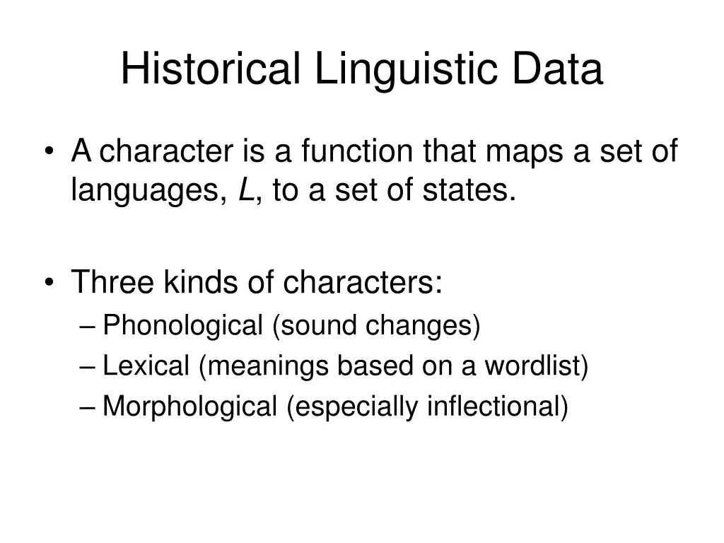 historical linguistic data