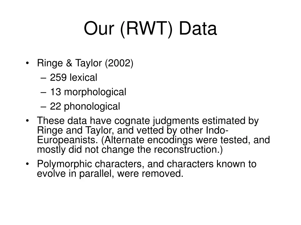 our rwt data