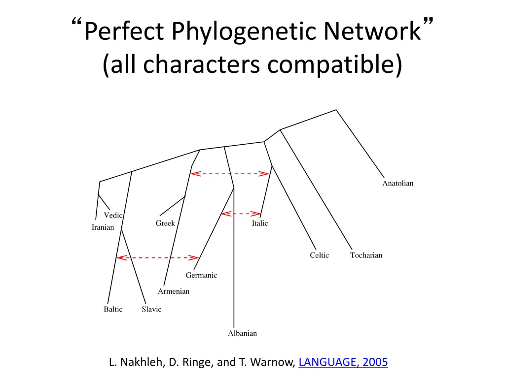 perfect phylogenetic network all characters