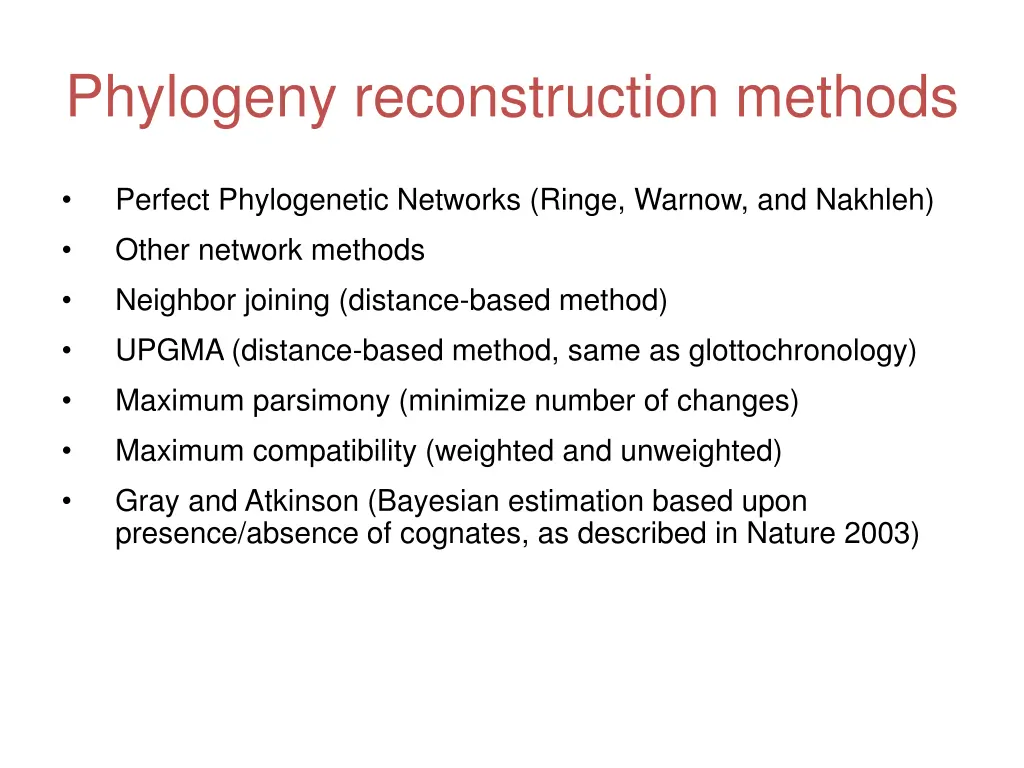 phylogeny reconstruction methods