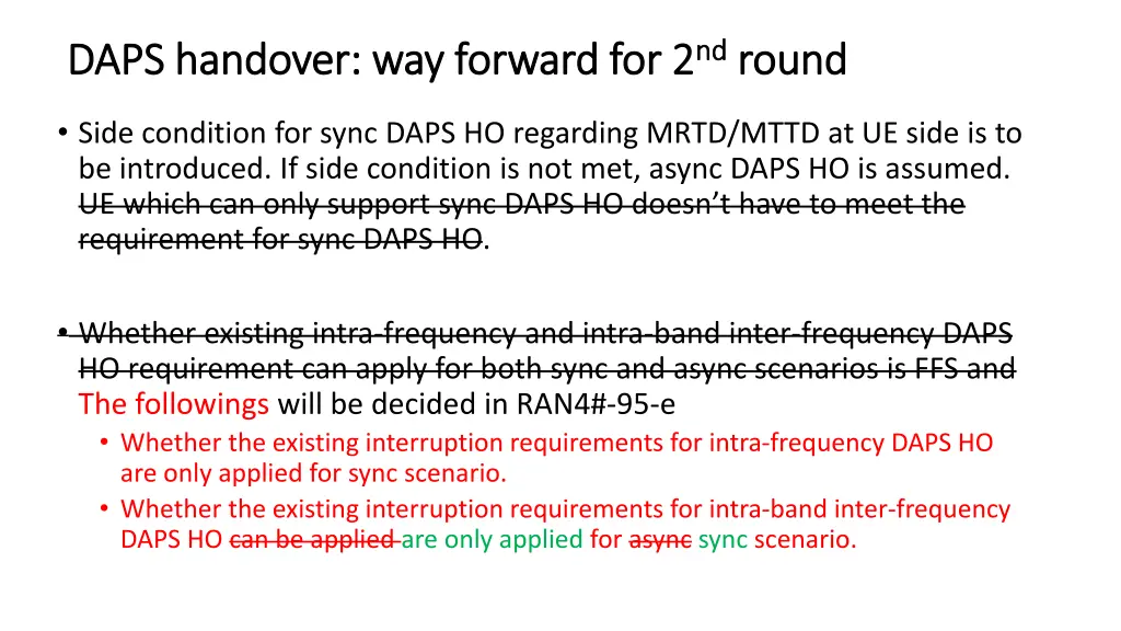 daps handover way forward for 2 daps handover