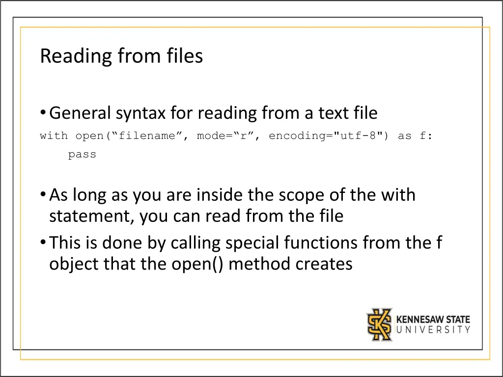 reading from files