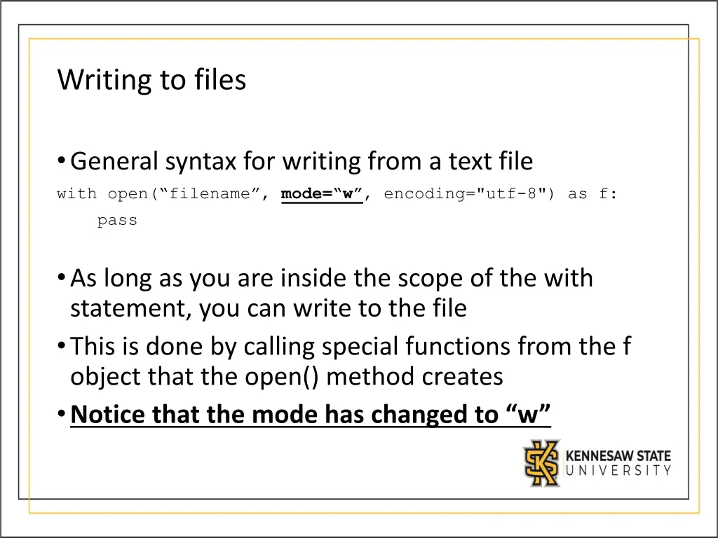 writing to files