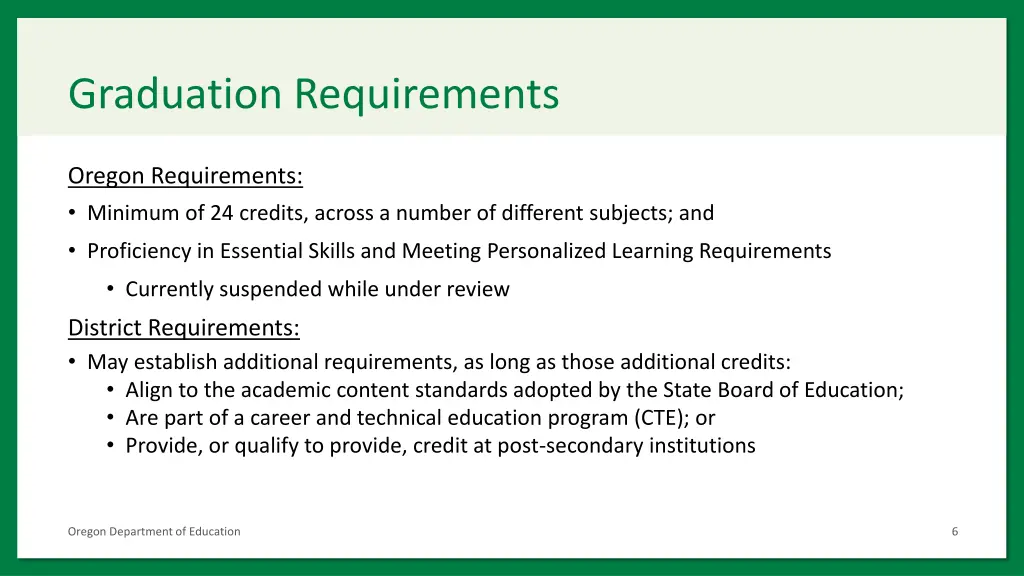 graduation requirements